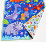 Close-up of dinosaur panel print detail