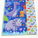 Personalized Dinosaur Baby Quilt – Handmade Kids Blanket with Monogram Name, Nursery Bedding, Toddler Gift or Baby Shower Keepsake