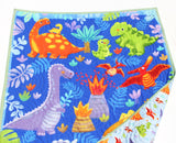 Dinosaur themed baby quilt handmade in Texas
