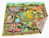 playroom accessory quilt for car and train lovers