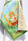 baby blanket sewing kit with lions giraffes elephants