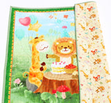 baby blanket sewing kit with lions giraffes fox bunnies