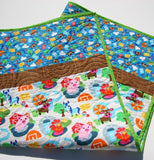 Farm Quilt Kit, Barnyard Animals Bedding, Quilting Ideas, Pig Horse Blanket, Boy or Girl Nursery