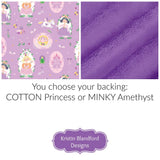 Kristin Blandford Designs Baby Quilt Kit Little Princess Quilt Kit Unicorn Bedding Panel Stripe Quick Beginner Project Fabrics Bundle Set Horses Baby Nursery Bedding DIY Pink Purple