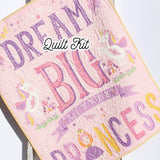 Kristin Blandford Designs Baby Quilt Kit Little Princess Quilt Kit Unicorn Bedding Panel Stripe Quick Beginner Project Fabrics Bundle Set Horses Baby Nursery Bedding DIY Pink Purple
