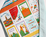 Oh the Places You'll Go Quilt Kit Dr Seuss Stripes Panel Blanket, Baby Project