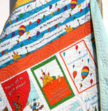 Oh the Places You'll Go Quilt Kit Dr Seuss Stripes Panel Blanket, Baby Project