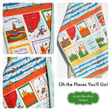 Oh the Places You'll Go Quilt Kit Dr Seuss Stripes Panel Blanket, Baby Project