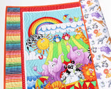 Kristin Blandford Designs Baptism Quilt Kit, Biblical Bedding, Noah's Ark Fabrics Two by Two Boy or Girl, Animals Quilt Kit, Panel Beginner Kit DIY Project Easy Idea