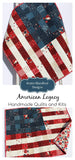 Kristin Blandford Designs Boy Quilts American Flag Quilt Faux Patchwork Home Decor Patriotic USA United States of America Red White Blue Small Table Decor Legacy Quilted