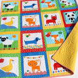 Kristin Blandford Designs Boy Quilts Animal Baby Quilt, Dachshund Blanket, Handmade Patchwork Bedding Gender Neutral Boys or Girls Sheep Duck Dog Toddler Bed Kids Gift