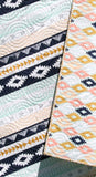 Aztec Crib Bedding, Arizona Baby Blanket, Southwest, Crib Quilt, Handmade, Baby Gift, Nursery Decor, Toddler, Navy Blue, Mint, Coral, Girl