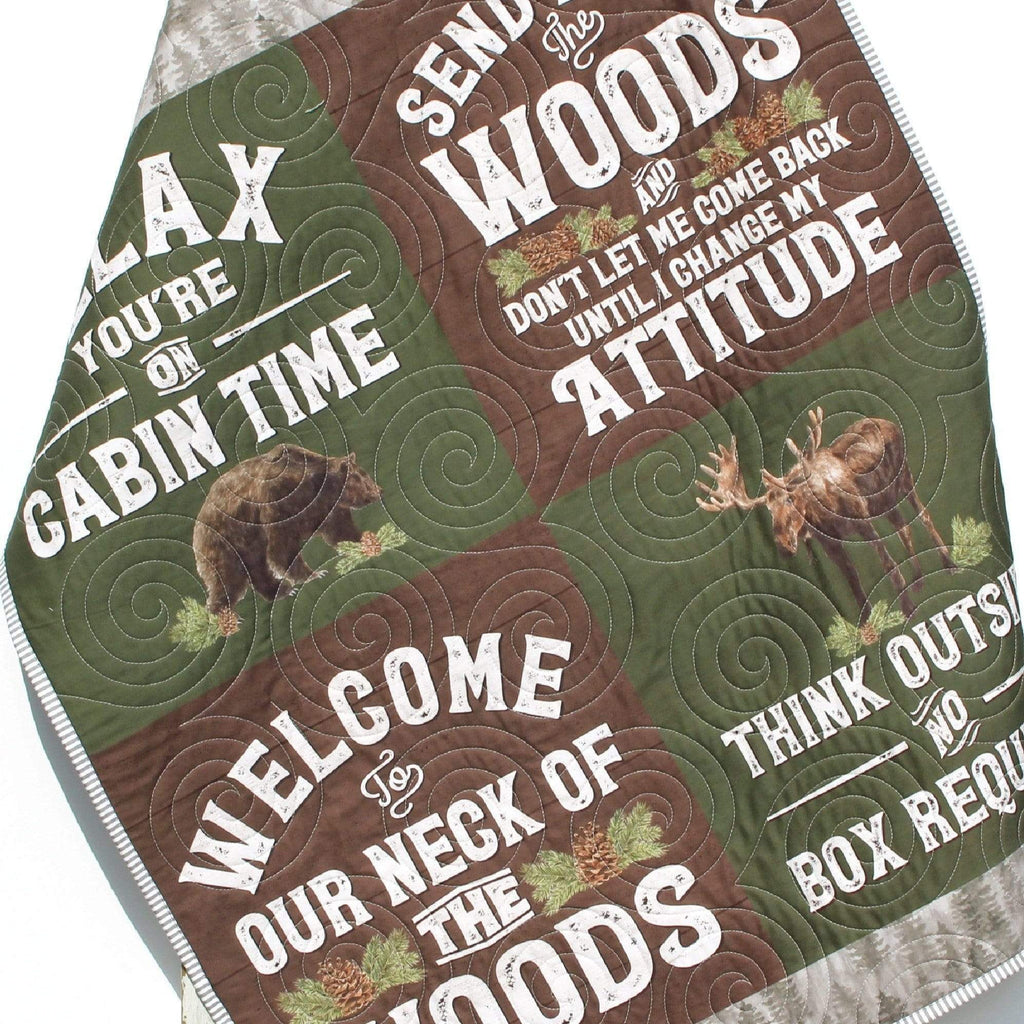Kristin Blandford Designs Boy Quilts Quilts, Baby Blanket, Woodland Baby Quilt, Nursery Decor, Forest Animals, Fox Deer Bear Aztec Camping Teepee Boy Girl, Personalized