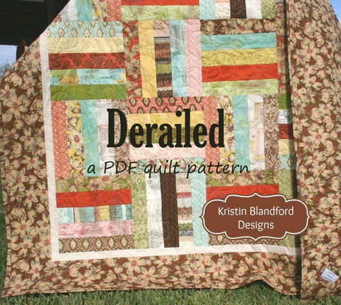 Modern jelly roll quilt pattern for baby and throw sizes using 2.5-inch precut fabric strips – Derailed by Kristin Blandford Designs