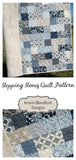 Kristin Blandford Designs Stepping Stones quilt pattern – throw size modern quilt made from 10" layer cake squares, perfect for living room décor.