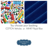 Kristin Blandford Designs Playmat Quilt Kit Panel Baby Blanket Project Toddler Size All Around Town Cars Trucks Vehicles Minky Backing Roadways Play Mat Toys Activity