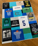 Kristin Blandford Designs T Shirt Quilt DEPOSIT Memory Blanket High School Graduation Gift for Senior Graduate Birthday Gift Teenager College University Mosaic Modern