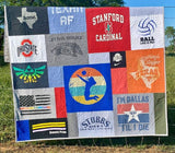 Kristin Blandford Designs T Shirt Quilt DEPOSIT Memory Blanket High School Graduation Gift for Senior Graduate Birthday Gift Teenager College University Mosaic Modern