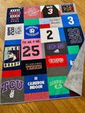 Kristin Blandford Designs T Shirt Quilt DEPOSIT Memory Blanket High School Graduation Gift for Senior Graduate Birthday Gift Teenager College University Mosaic Modern