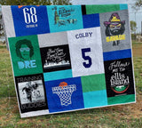 Kristin Blandford Designs T Shirt Quilt DEPOSIT Memory Blanket High School Graduation Gift for Senior Graduate Birthday Gift Teenager College University Mosaic Modern