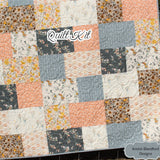 Kristin Blandford Designs Throw Quilt Kit Layer Cake Pattern Blanket Quilt to Make Yourself Minky Backing Floral Home Decor Sewing Project Shine On Art Gallery Fabric