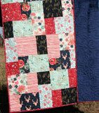 Throw Quilt, Minky Backing Modern Homemade Lap Quilt Couch Blanket Boho Home Decor