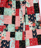 Throw Quilt, Minky Backing Modern Homemade Lap Quilt Couch Blanket Boho Home Decor