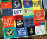 Kristin Blandford Designs TShirt Blanket Memory Quilt DEPOSIT Graduation Birthday Gift Handmade Keepsake Custom Personalized Mosaic Modern Lap Quilts Family Throw