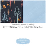Baby quilt kit with forest fabric – available in minky or cotton backing