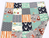 Woodland Baby Quilt Kit – Forest Animal Patchwork Throw & Baby Size Beginner Sewing Kit