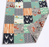 Woodland Baby Quilt Kit – Forest Animal Patchwork Throw & Baby Size Beginner Sewing Kit