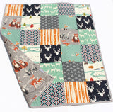 Woodland Baby Quilt Kit – Forest Animal Patchwork Throw & Baby Size Beginner Sewing Kit