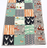 Woodland Baby Quilt Kit – Forest Animal Patchwork Throw & Baby Size Beginner Sewing Kit