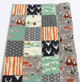 Woodland Baby Quilt Kit – Forest Animal Patchwork Throw & Baby Size Beginner Sewing Kit