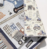 truck baby quilt construction theme handmade crib size blanket for boy nursery bedding and baby gift idea