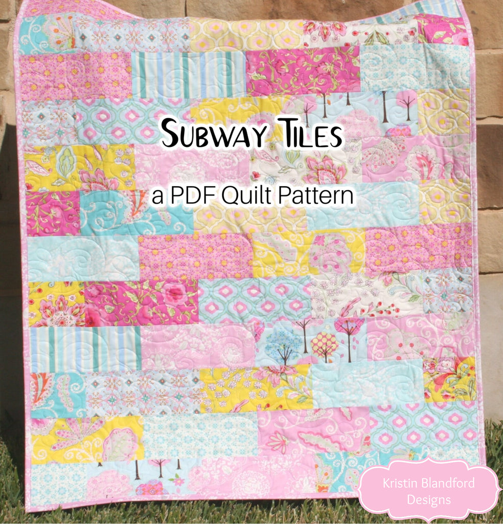 Digital quilt pattern download for a modern geometric quilt using fat quarter fabric bundles featuring a clean patchwork layout suitable for beginner quilting, nursery quilts, baby gifts, and cozy throw quilts
