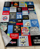 Clothing keepsake blanket honoring memories