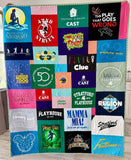 Custom quilt made from customer-supplied shirts and T-shirts