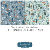 Woodland Baby Quilt Animals Navy Blue Nursery Decor Crib Bedding Personalized Blanket Baby Shower Gift