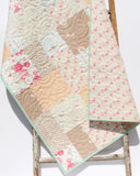 Farmhouse quilt kit with Art Gallery Fabrics in a neutral color palette designed for throw and twin size quilts with a timeless vintage look