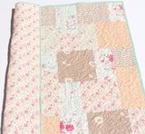 Throw and twin quilt kit farmhouse style with neutral tones and vintage inspired fabrics ideal for creating a cozy handmade quilt for home decor