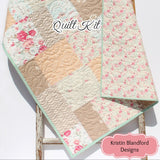 Farmhouse quilt kit neutral vintage quilt throw and twin sizes Art Gallery Fabrics cozy home quilt kit Kristin Blandford Designs
