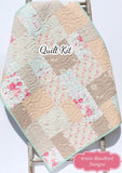 Farmhouse quilt kit with neutral vintage inspired fabrics for throw and twin size quilts made with Art Gallery Fabrics cozy home decor sewing project Kristin Blandford Designs