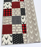 buffalo plaid baby quilt kit with patchwork design and coordinated fabrics by Kristin Blandford Designs