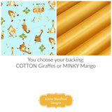 Safari-themed baby quilt kit in yellow and gray – cotton or minky backing
