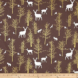 Brambleberry Ridge Fat Quarter Half Yard and Yards Michael Miller Fabrics Gold Metallic Deer Woodland OOP HTF Out of Print Hard to Find