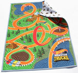 Play mat Quilt Kit Canvas Panel Baby Blanket Project Size Race Cars Trucks Vehicles Roadways Race Play Mat Toys Newborn Boy Toddler