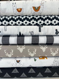 Black and White Fabric Bundle Fat Quarter Half Cuts Art Gallery Fabrics Set Pacha Llama Aztec Tribal Cactus Mountains Boy or Girl AGF Studio