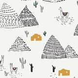 Black and White Fabric Bundle Fat Quarter Half Cuts Art Gallery Fabrics Set Pacha Llama Aztec Tribal Cactus Mountains Boy or Girl AGF Studio