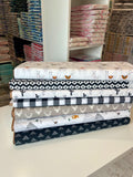 Black and White Fabric Bundle Fat Quarter Half Cuts Art Gallery Fabrics Set Pacha Llama Aztec Tribal Cactus Mountains Boy or Girl AGF Studio